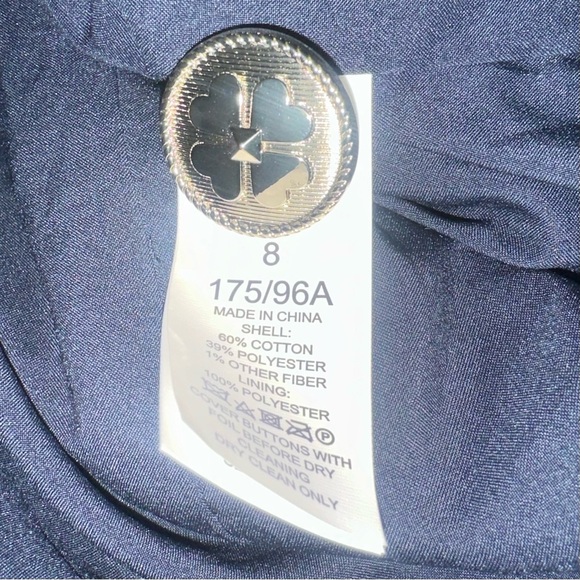 Kate Spade Navy Blue Nautical Tweed Blazer Jacket Size 8‎ - Picture 6 of 6